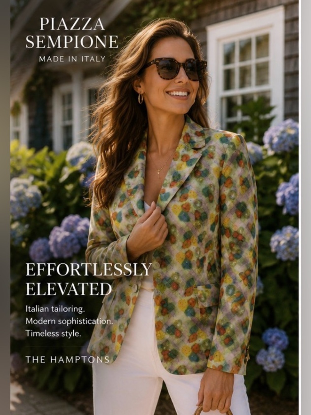 Piazza Sempione Italian Designer Blazer Floral Linen Jacket Size 8 Luxe